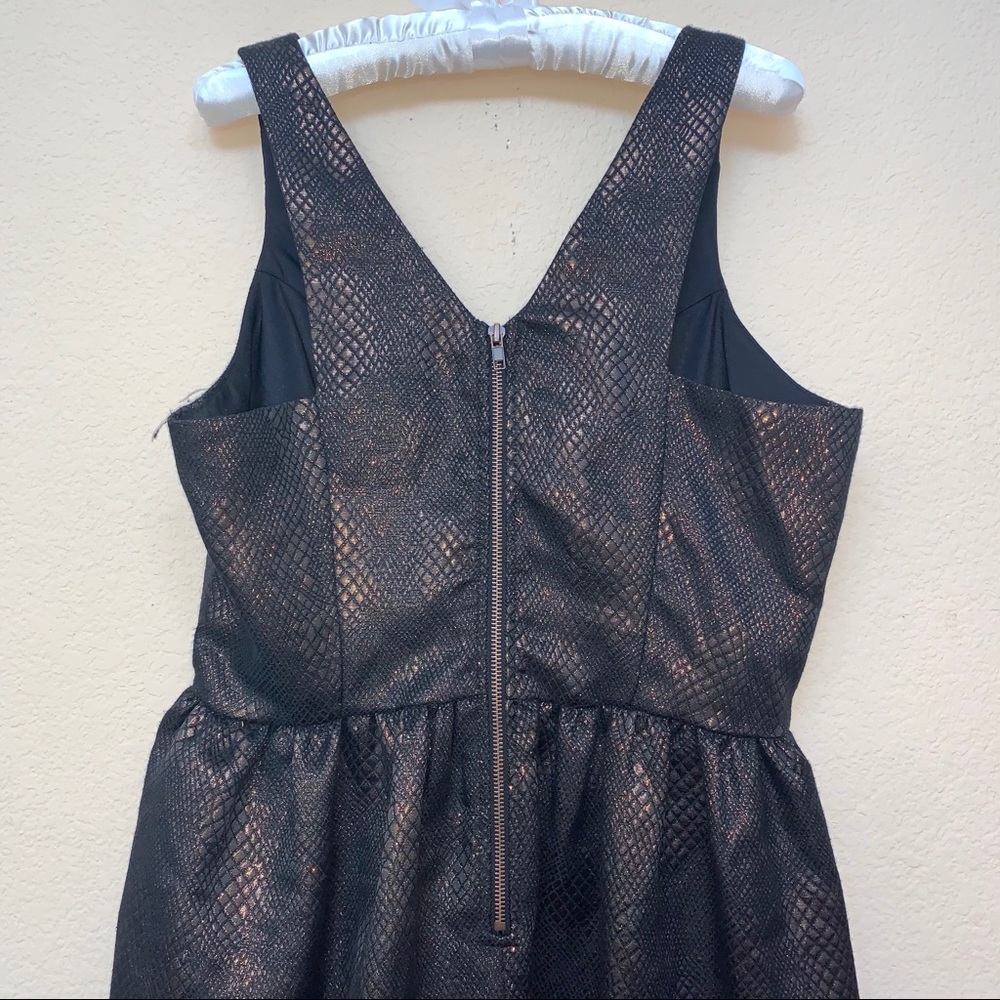 Bar III Copper Black Brocade Fit Flare Dress XXL B9/1 - Picture 10 of 12